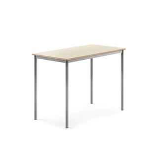 Desk SONITUS, 1200x700x900 mm, birch high pressure laminate, alu grey