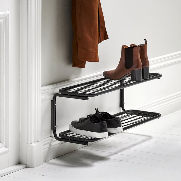 Shoe rack CLASSIC, black AJ Products