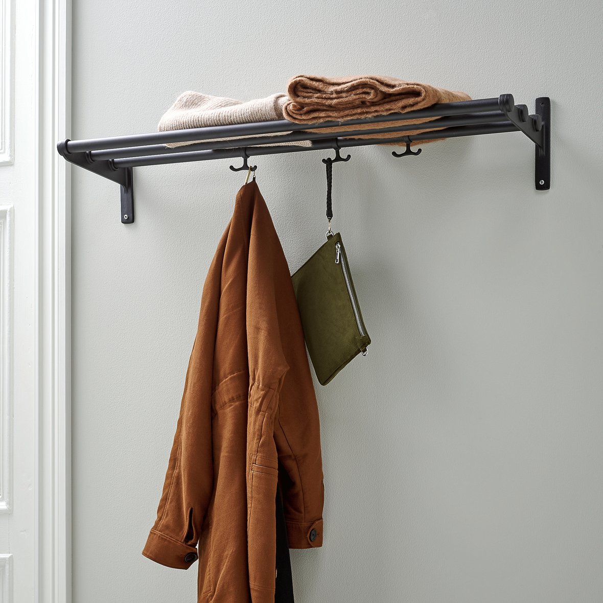Shoe and hat rack NOSTALGI, black AJ Products