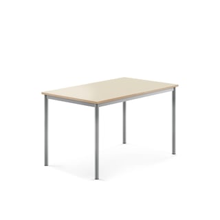 Pöytä SONITUS, 1200x800x720 mm, korkeapainelaminaatti HPL, koivu, hopeanharmaa