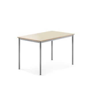 Desk SONITUS, 1200x800x760 mm, birch high pressure laminate, alu grey