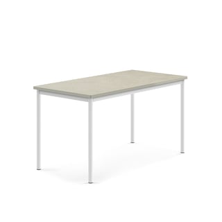 Pöytä SONITUS, ääntä vaimentava linoleumi, 1400x700x720 mm, harmaa, valkoinen