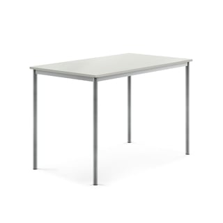 Tisch SONITUS, 1400x800x900 mm, Hochdrucklaminat grau, alugrau