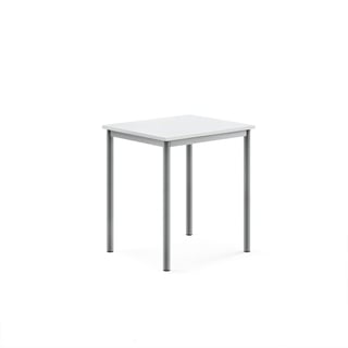 Pöytä BORÅS, 700x600x760 mm, valkoinen laminaatti, hopeanharmaa