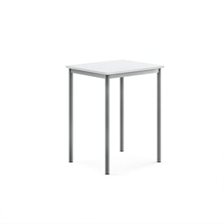 Tisch BORÅS, 700x600x900 mm, Laminat weiß, alugrau