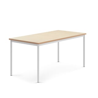 Stół SONITUS, 1600x800x720 mm, linoleum beż, biały