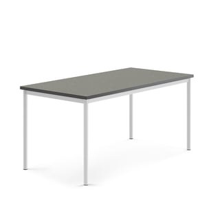 Desk SONITUS, 1600x800x720 mm, dark grey linoleum, white