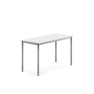 Desk BORÅS, 1200x600x720 mm, white laminate, alu grey