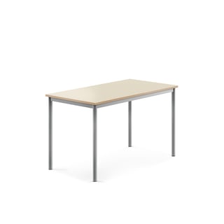 Pöytä BORÅS, korkeapainelaminaatti HPL, 1200x700x720 mm, koivu, hopeanharmaa