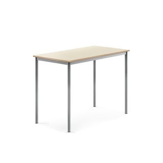 Stôl BORÅS, 1200x700x900 mm, laminát - breza, strieborná