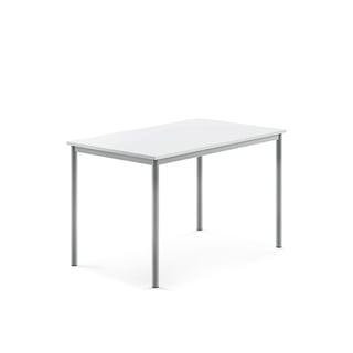 Desk BORÅS, 1200x800x760 mm, white laminate, alu grey