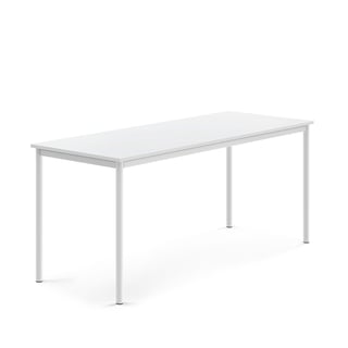 Stôl SONITUS, 1800x700x760 mm, HPL - biela, biela