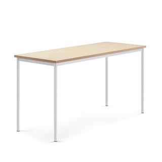Desk SONITUS, 1800x700x900 mm, beige linoleum, white