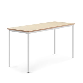 Stół SONITUS, 1800x700x900 mm, linoleum beż, biały