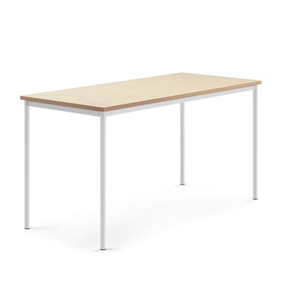 Stół SONITUS, 1800x800x900 mm, linoleum beż, biały