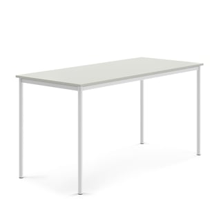 Desk SONITUS, 1800x800x900 mm, grey high pressure laminate, white