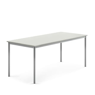 Desk SONITUS, 1800x800x720 mm, grey high pressure laminate, alu grey