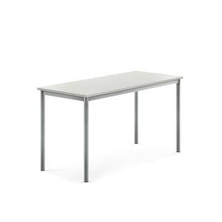 Pöytä BORÅS, korkeapainelaminaatti HPL, 1400x600x720 mm, harmaa, hopeanharmaa