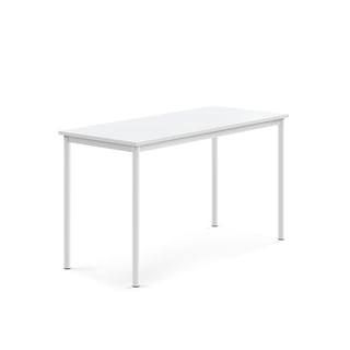 Pöytä BORÅS, 1400x600x760 mm, valkoinen laminaatti, valkoinen