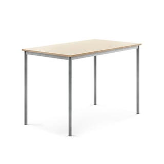 Desk BORÅS, 1400x800x900 mm, birch laminate, alu grey