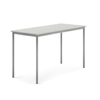 Desk BORÅS, 1600x700x900 mm, grey laminate, alu grey