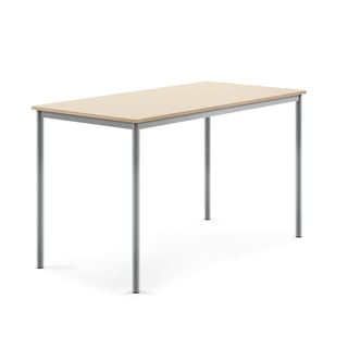 Pöytä BORÅS, korkeapainelaminaatti HPL, 1600x800x900 mm, koivu, hopeanharmaa