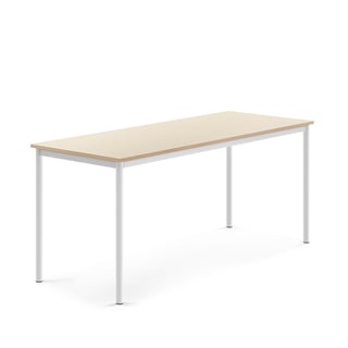Stôl BORÅS, 1800x700x760 mm, laminát - breza, biela