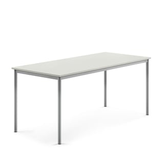 Desk BORÅS, 1800x800x760 mm, grey laminate, alu grey