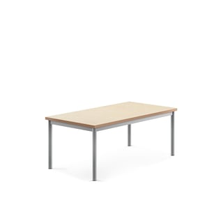 Stůl SONITUS, 1200x700x500 mm, stříbrné nohy, deska s linoleem, béžová
