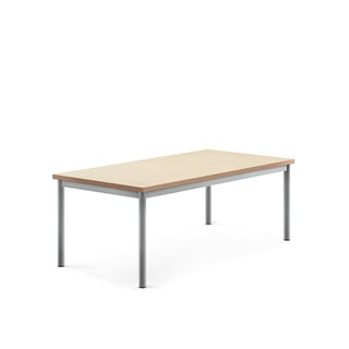 Desk SONITUS, 1400x700x500 mm, beige linoleum, alu grey