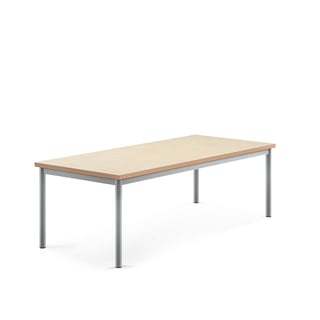 Stół BORÅS, 1600x700x500 mm, beżowe linoleum, szary aluminium