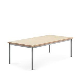 Stôl SONITUS, 1600x800x500 mm, linoleum - béžová, strieborná