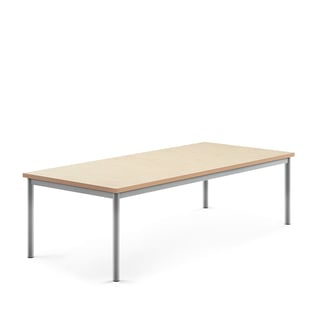 Desk SONITUS, 1800x800x500 mm, beige linoleum, alu grey
