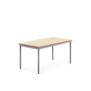 Desk SONITUS, 1200x700x600 mm, beige linoleum, alu grey
