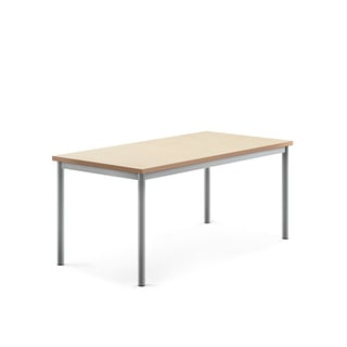 Desk SONITUS, 1400x700x600 mm, beige linoleum, alu grey