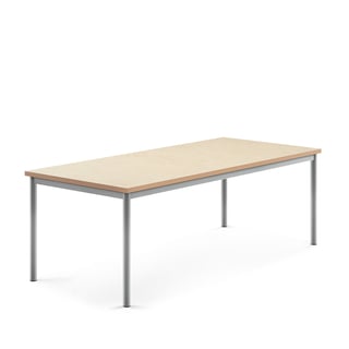 Desk SONITUS, 1800x800x600 mm, beige linoleum, alu grey