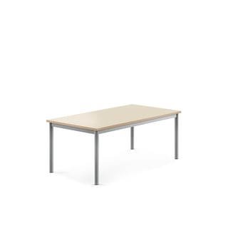 Pöytä BORÅS, korkeapainelaminaatti HPL, 1200x700x500 mm, koivu, hopeanharmaa
