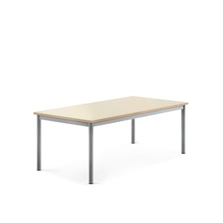 Desk BORÅS, 1400x700x500 mm, birch laminate, alu grey