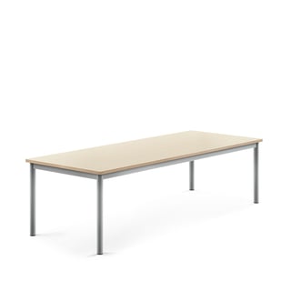 Desk BORÅS, 1800x700x500 mm, birch laminate, alu grey