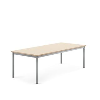Desk BORÅS, 1600x700x500 mm, birch laminate, alu grey