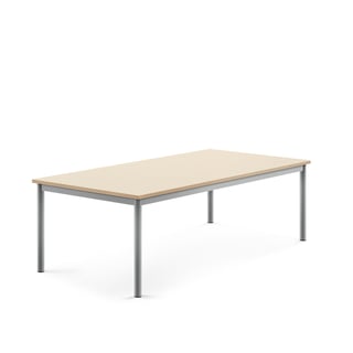 Desk BORÅS, 1600x800x500 mm, birch laminate, alu grey