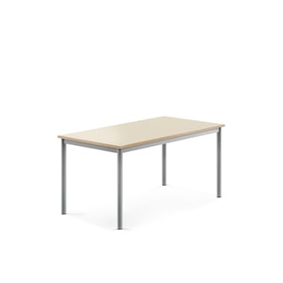 Desk BORÅS, 1200x700x600 mm, birch laminate, alu grey