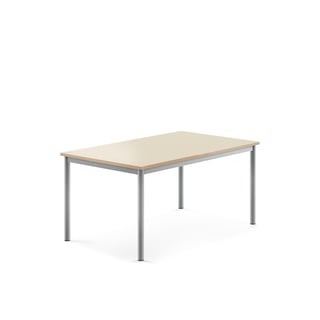 Desk BORÅS, 1200x800x600 mm, birch laminate, alu grey