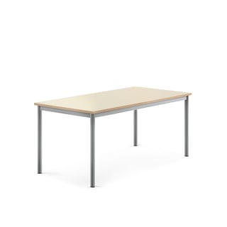 Desk BORÅS, 1400x700x600 mm, birch laminate, alu grey