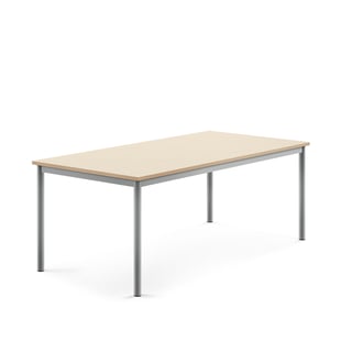 Stůl BORÅS, 1600x800x600 mm, stříbrné nohy, HPL deska, bříza