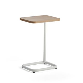 Laptop table STANDBY, 425x350x647 mm, white stand, oak table top