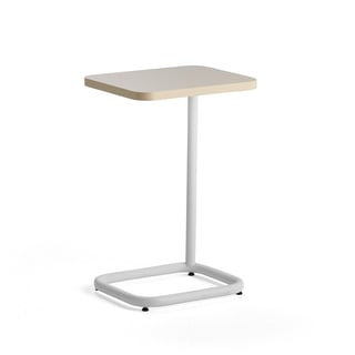 Laptop table STANDBY, 425x350x647 mm, white stand, grey beige table top