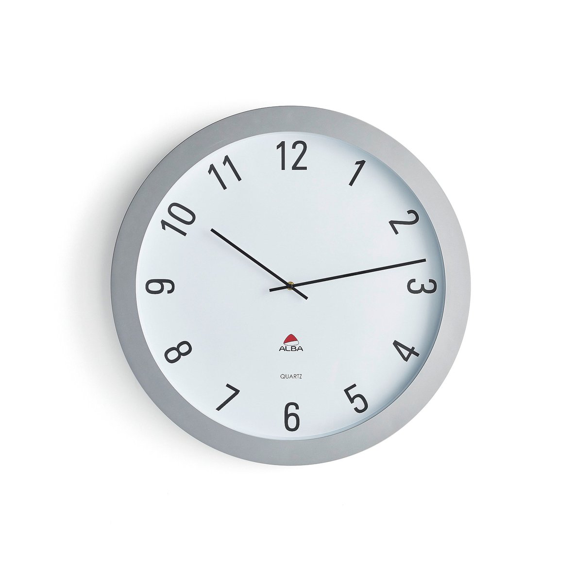 Large wall clock, Ø 600 mm, white, silver AJ Products
