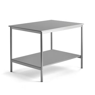 Arbeidsbord, 1200x900 mm, lys grå, sølv