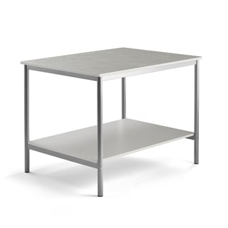 Stół roboczy, 1200x900x900 mm, szare linoleum, szary aluminium